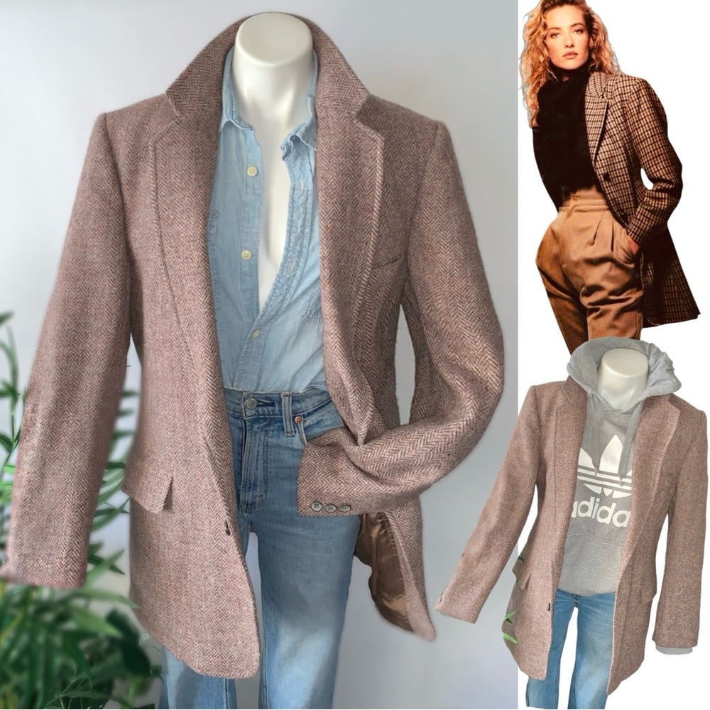 c l a s s i c :: Oversized Herringbone Wool Tweed Blazer Saks